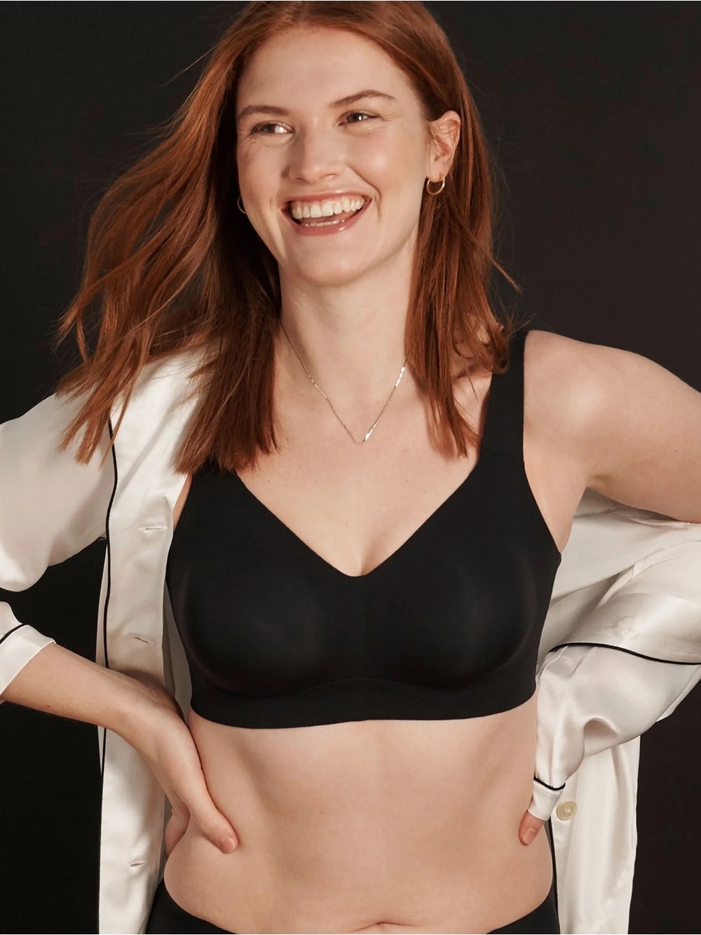 NWT Evelyn and Bobbie Beyond Bra Wireless Black Large
